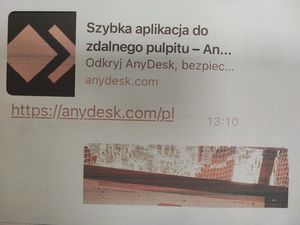 Aplikacja AnyDesk na kartce papieru