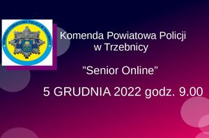 „Senior Online” – 5 grudnia kolejne spotkanie, na które już dzisiaj serdecznie Państwa zapraszamy