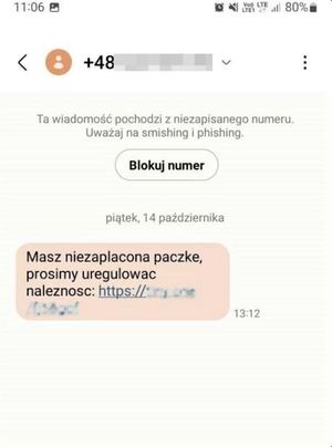 Uważaj na podejrzane SMS-Y. Nie klikaj w zamieszczone w nich linki!