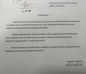 Mieszkańcy dziękują policjantom z Trzebnicy
