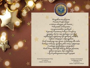 Życzenia świąteczne Komendanta Powiatowego Policji w Trzebnicy